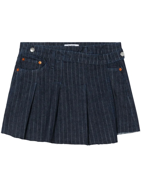 RE/DONE pinstripe wrap mini skirt - Blue - zdjęcie produktu nr 1