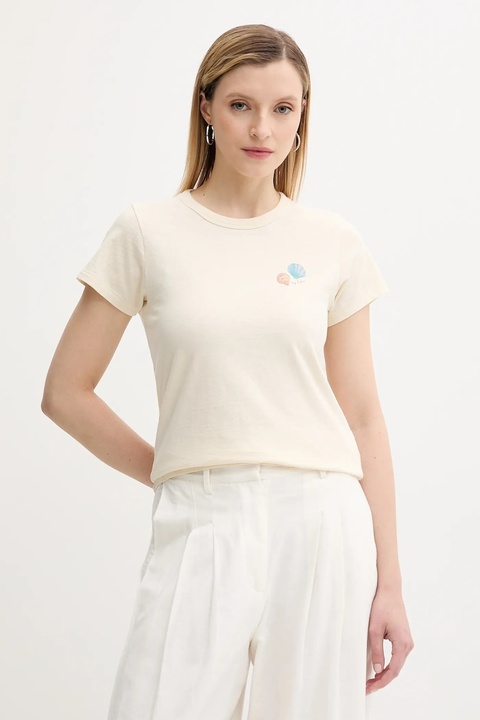 Rag & Bone t-shirt bawełniany damski kolor beżowy WCC25PT030MS31 - zdjęcie produktu nr 1