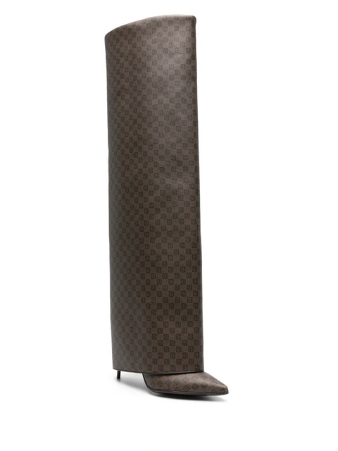Balmain Ariel monogram folded boots - Brown - zdjęcie produktu nr 2