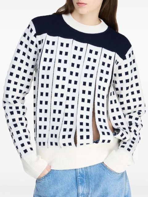JW Anderson jacquard slit sweater - White - zdjęcie produktu nr 2