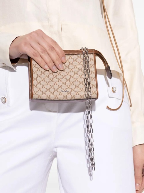 Max Mara monogram-pattern clutch bag - Brown - zdjęcie produktu nr 2