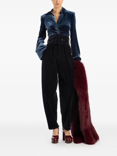 ROTATE BIRGER CHRISTENSEN long-sleeve velvet shirt - Blue - zdjęcie produktu nr 2
