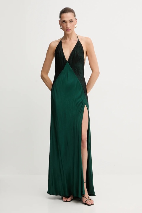 Bardot sukienka kolor zielony maxi rozkloszowana 59977DB - zdjęcie produktu nr 1