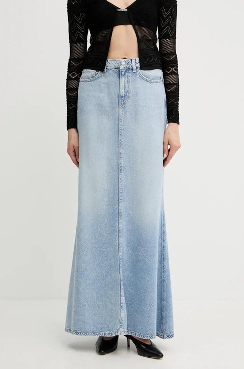 Guess spódnica jeansowa THAISS kolor niebieski maxi prosta W5GD83 D5B96 - zdjęcie produktu nr 1