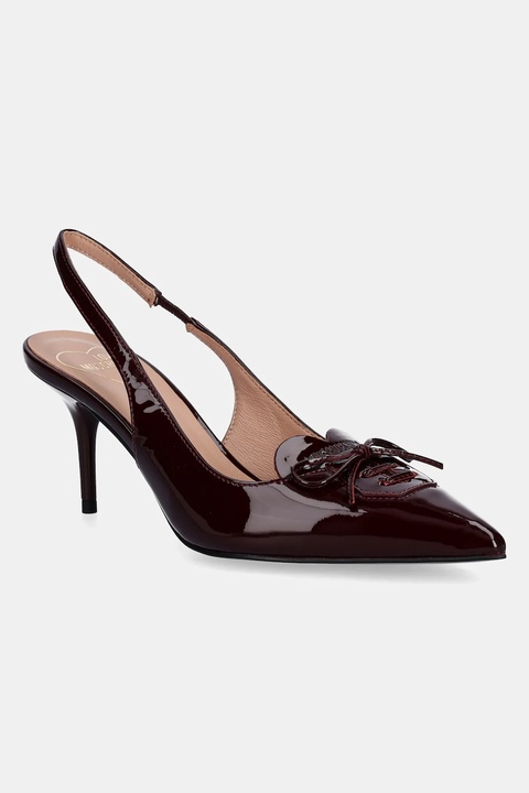 Love Moschino szpilki skórzane kolor bordowy JA10517G0NIH0556 - zdjęcie produktu nr 1