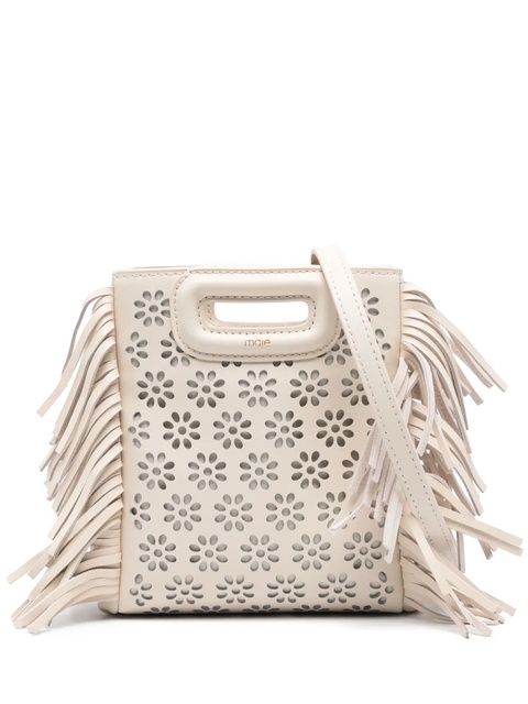 Maje mini perforated leather tote bag - Neutrals - zdjęcie produktu nr 1