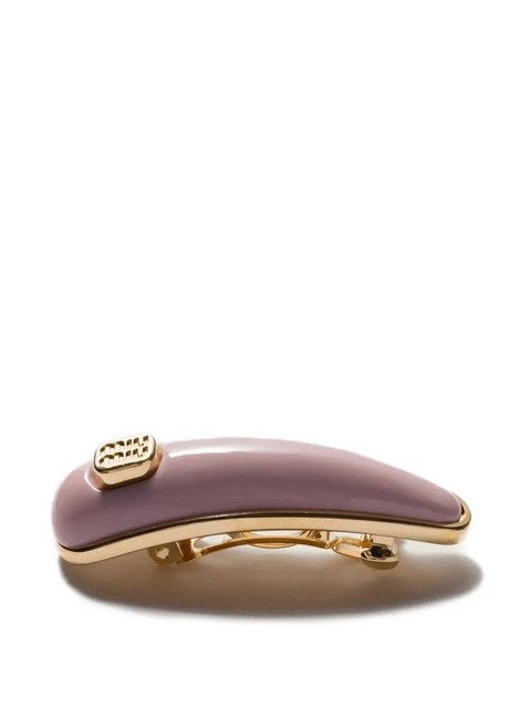 Miu Miu logo-detail leather hair clip - Pink - zdjęcie produktu nr 2