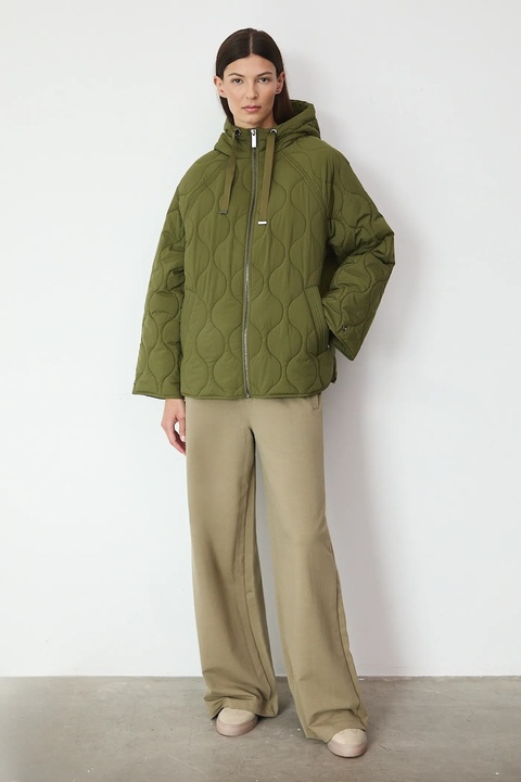 Medicine kurtka damska kolor zielony przejściowa oversize - zdjęcie produktu nr 2