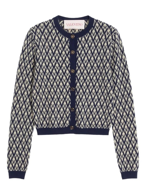 Valentino Garavani Toute La V jacquard cardigan - Blue - zdjęcie produktu nr 1