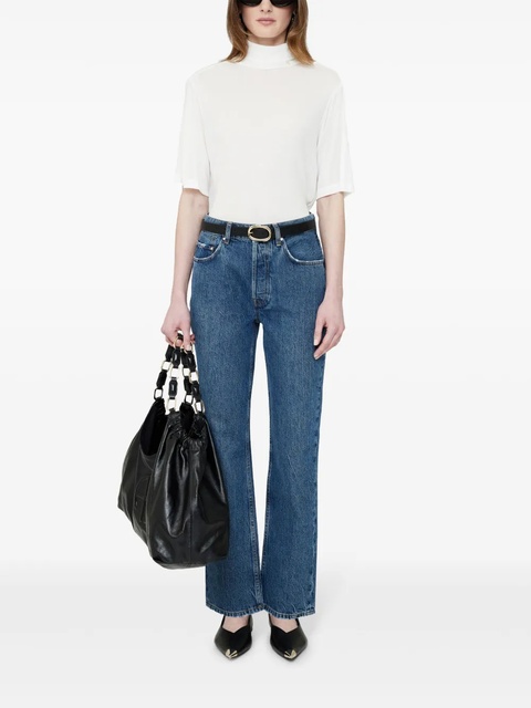 ANINE BING Corbin modal-cashmere roll-neck top - White - zdjęcie produktu nr 2