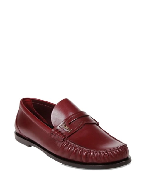 Saint Laurent Laurent logo-plaque leather loafers - Red - zdjęcie produktu nr 2