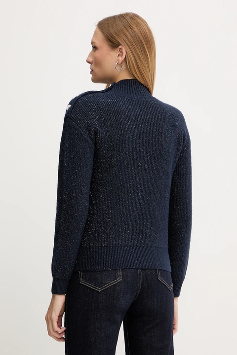 Morgan sweter z domieszką wełny MSTORI damski kolor granatowy z półgolfem MSTORI - zdjęcie produktu nr 2