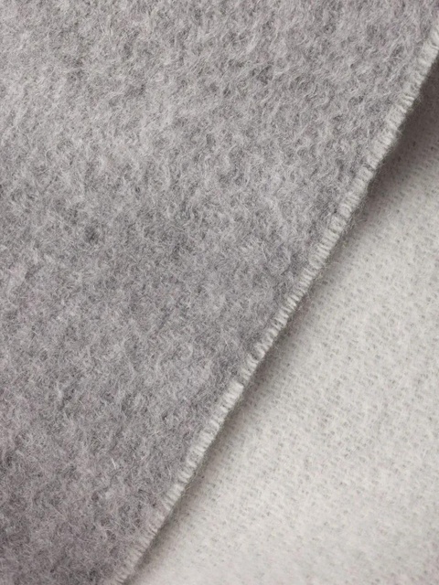 Prada logo-triangle fringed cashmere scarf - Grey - zdjęcie produktu nr 1