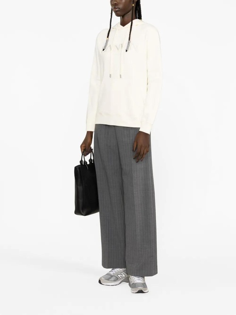 Lanvin logo-embroidered fleece hoodie - Neutrals - zdjęcie produktu nr 2