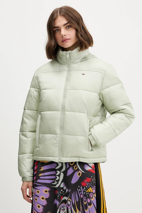 Tommy Jeans kurtka kolor zielony zimowa DW0DW21619 - zdjęcie produktu nr 1