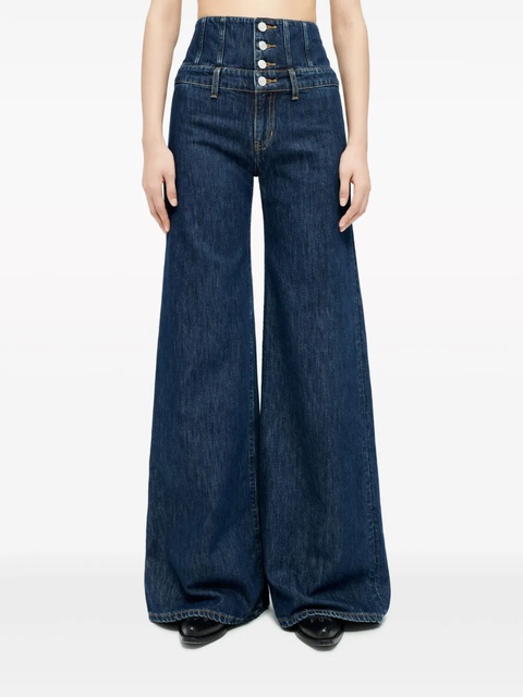 RE/DONE corset-waist wide-leg jeans - Blue - zdjęcie produktu nr 2