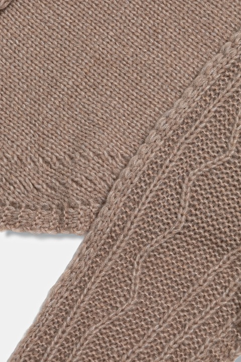Answear.LAB szalik z wełną merino damski kolor beżowy gładki - zdjęcie produktu nr 2