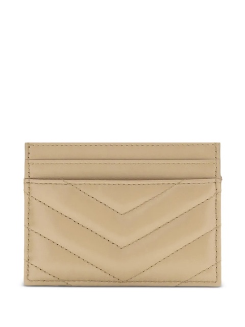 Saint Laurent quilted logo cardholder - Neutrals - zdjęcie produktu nr 1
