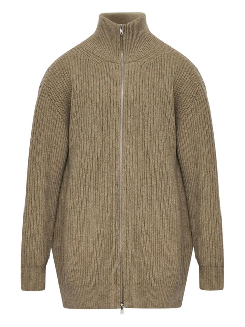 MM6 Maison Margiela ribbed zip-up jacket - Green - zdjęcie produktu nr 1