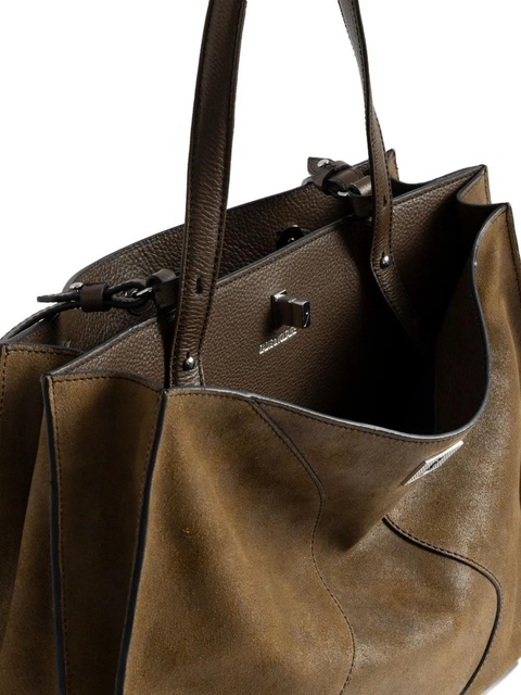 Zadig&Voltaire curved-detail suede tote bag - Brown - zdjęcie produktu nr 2