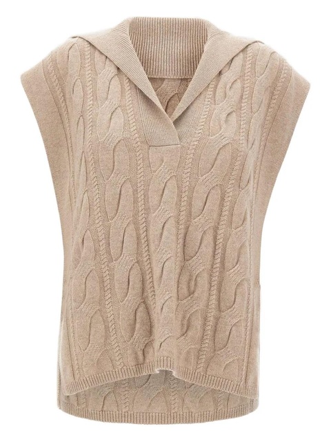 Max Mara polo-collar cable-knit vest - Neutrals - zdjęcie produktu nr 1