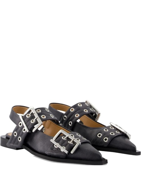 GANNI buckle pointed-toe flats - Black - zdjęcie produktu nr 1