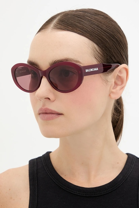 Balenciaga okulary przeciwsłoneczne damskie kolor bordowy BB0446S - zdjęcie produktu nr 1