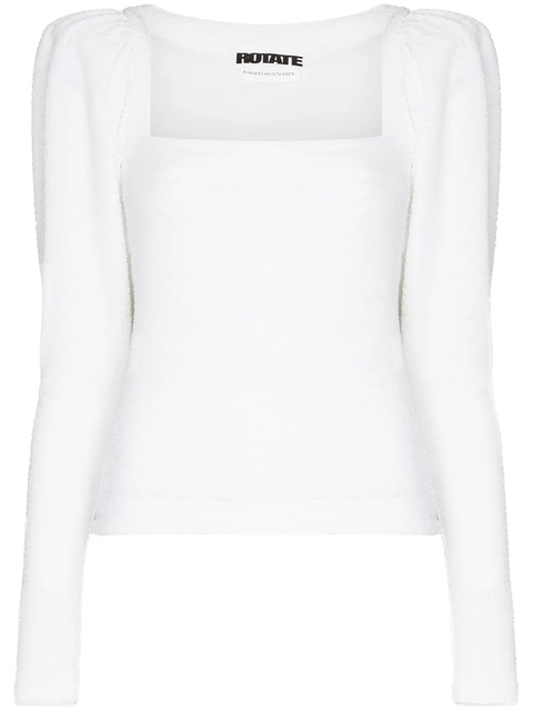 ROTATE BIRGER CHRISTENSEN Stevie square-neck long-sleeve top - White - zdjęcie produktu nr 1