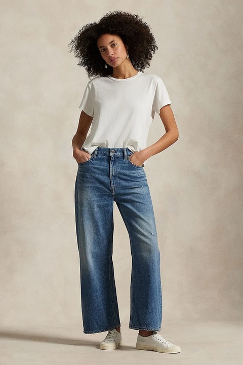 Polo Ralph Lauren jeansy bawełniane Wd Lg Crp Ankle Wide damskie high waist 211969377 - zdjęcie produktu nr 1