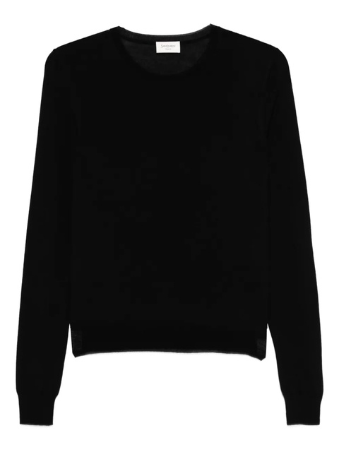 Saint Laurent crew-neck wool top - Black - zdjęcie produktu nr 2