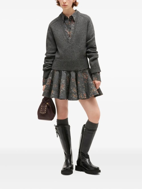 GANNI deep V-neck sweater - Grey - zdjęcie produktu nr 2