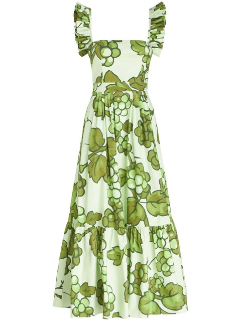 ETRO ruffled graphic-print dress - Green - zdjęcie produktu nr 1