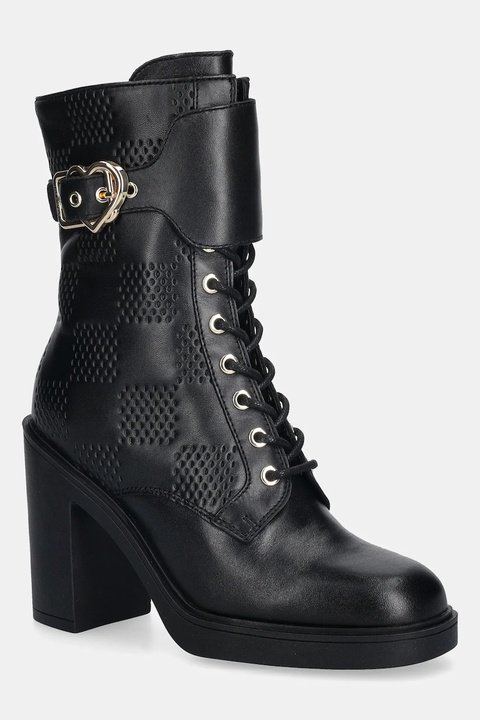 Love Moschino botki skórzane damskie kolor czarny na słupku JA2435AG0NIA0000 - zdjęcie produktu nr 1