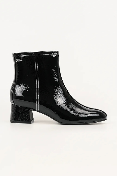 Karl Lagerfeld botki skórzane BONNIE damskie kolor czarny na słupku KL30351 - zdjęcie produktu nr 1