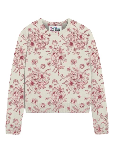 MC2 Saint Barth floral-print crew-neck sweater - White - zdjęcie produktu nr 1
