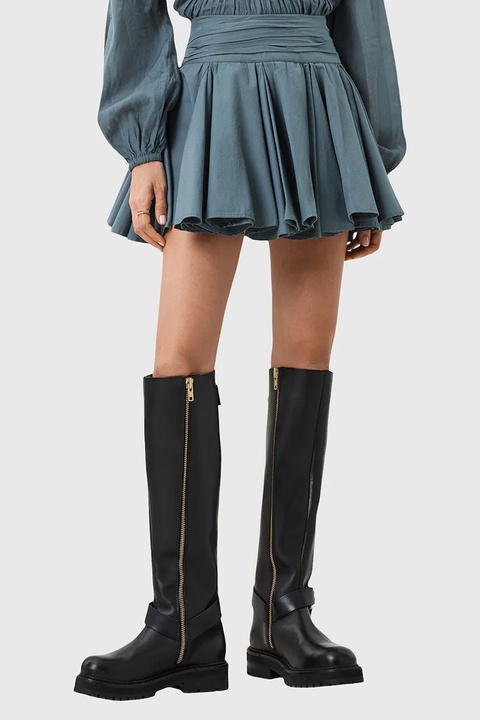 AllSaints spódnica bawełniana TULIP kolor niebieski mini rozkloszowana W016RD - zdjęcie produktu nr 2