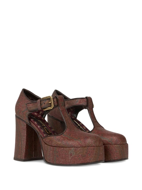 ETRO 105mm paisley-print platform pumps - Brown - zdjęcie produktu nr 1