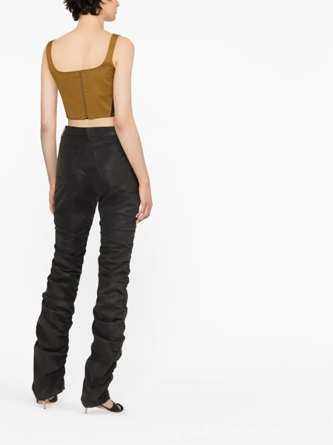 MISBHV ruched vegan leather trousers - Grey - zdjęcie produktu nr 2