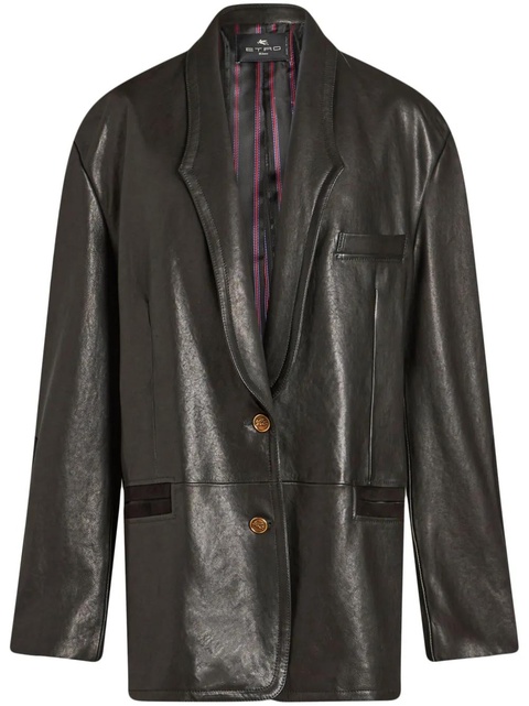 ETRO suede-trim leather jacket - Black - zdjęcie produktu nr 1