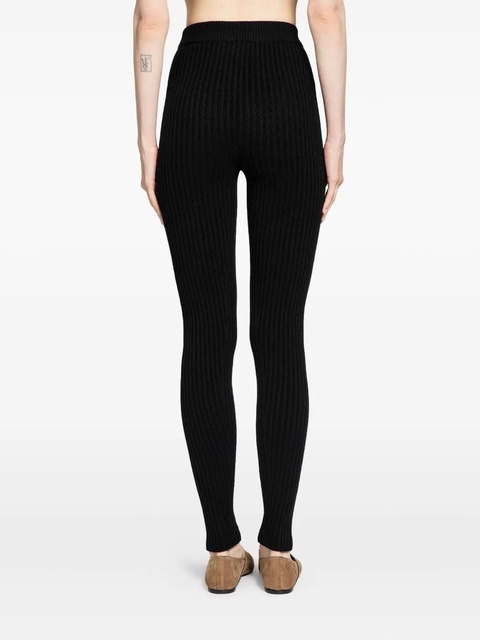 Max Mara ribbed-knit leggings - Black - zdjęcie produktu nr 2