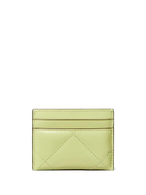 Tory Burch Kira diamond-quilted card holder - Green - zdjęcie produktu nr 2