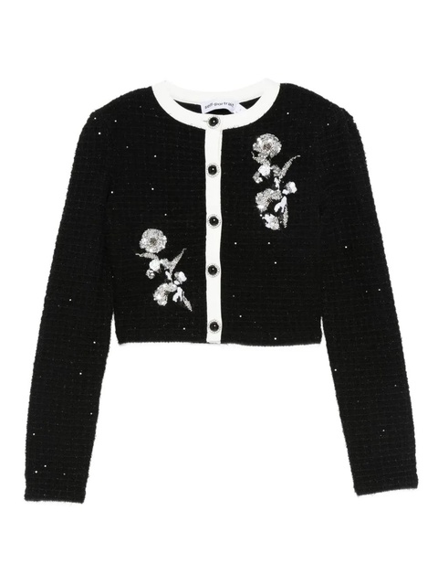 Self-Portrait cropped fited jacket - Black - zdjęcie produktu nr 1