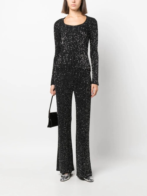 Missoni sequin-embellished ribbed-knit trousers - Black - zdjęcie produktu nr 2