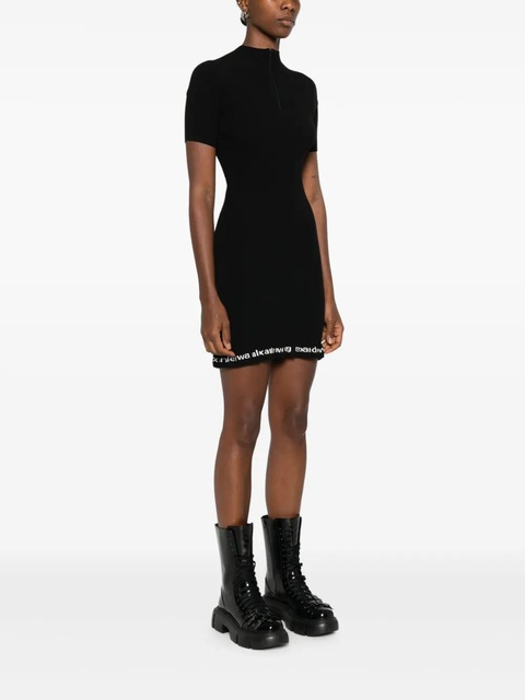 Alexander Wang ribbed logo-detail midi dress - Black - zdjęcie produktu nr 2
