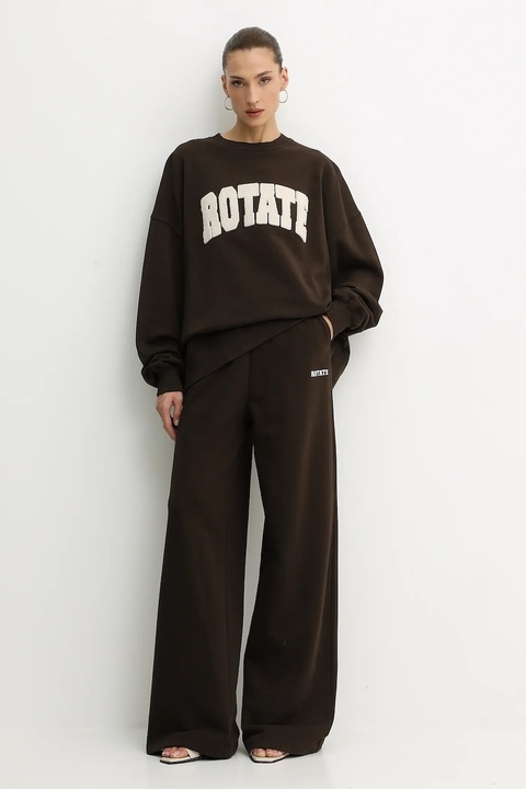 Rotate spodnie dresowe bawełniane damskie kolor brązowy gładkie 1153131667 - zdjęcie produktu nr 1