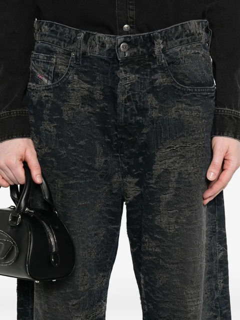 Diesel frayed-embellishment five-pocket jeans - Black - zdjęcie produktu nr 2