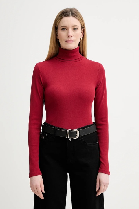 Marc O'Polo longsleeve kolor czerwony z golfem 5000007490 - zdjęcie produktu nr 1