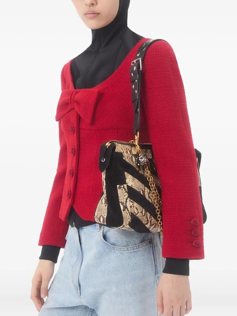 Valentino Garavani bow-detail tweed blazer - Red - zdjęcie produktu nr 2