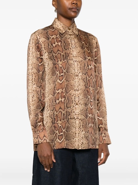 ZIMMERMANN snakeskin-print long-sleeve shirt - Neutrals - zdjęcie produktu nr 1