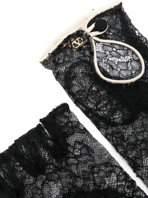 Valentino Garavani VLogo Signature lace gloves - DUY-NERO/BURRO/ORO - zdjęcie produktu nr 1
